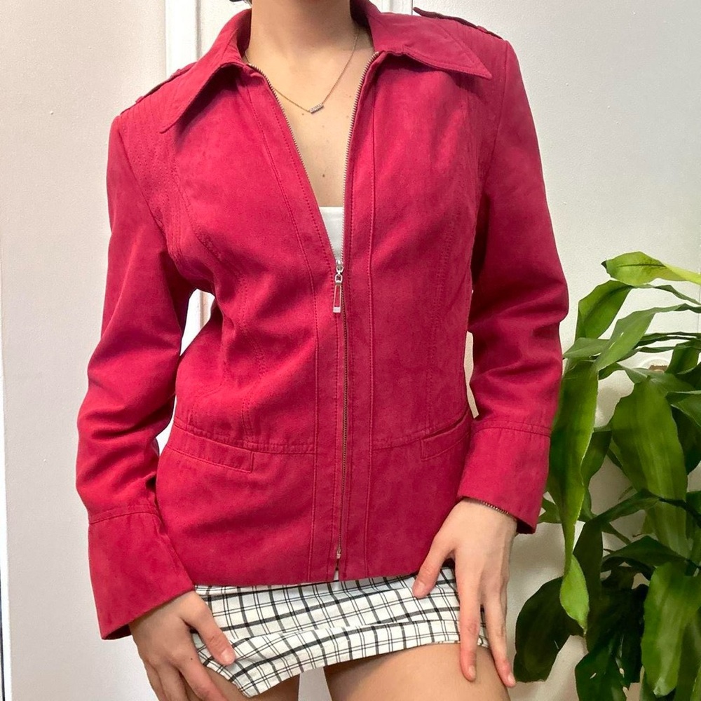 Lauren Conrad Vintage Faux Suede Jacket Pink Size Medium